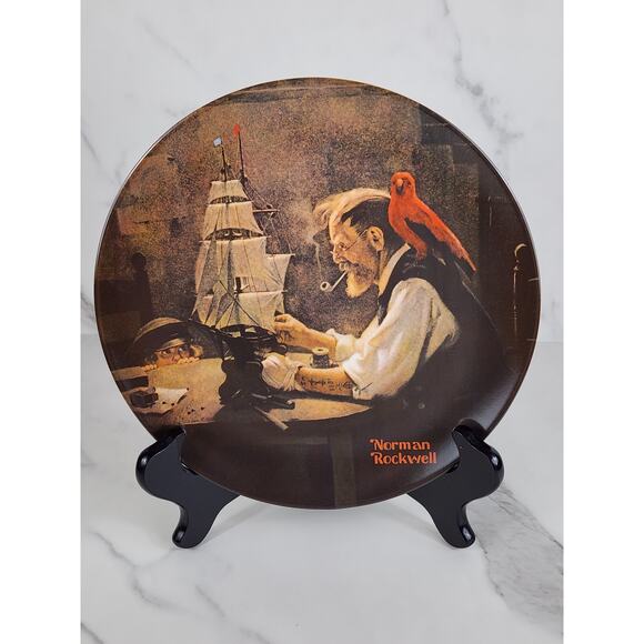 Wall Decor Plate The Ship Builder Year 1980 Fine China 8 1/2" Norman Rockwell - Picture 1 of 13